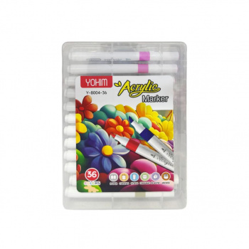 Маркеры арт. Y-8004-36 Акриловые 36 шт. "Цветы" в прозрачном кейсе| Маркеры арт. Y-8004-36 Акриловые 36 шт. "Цветы" в прозрачном кейсе|