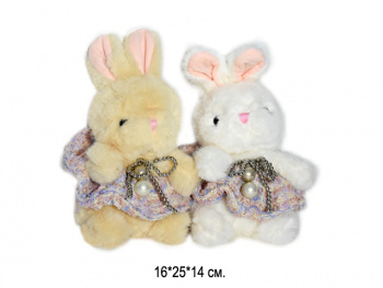 им Зайка арт. 209185 В платье с жемчужинами 25 см цвета микс в пак. им Зайка арт. 209185 В платье с жемчужинами 25 см цвета микс в пак.